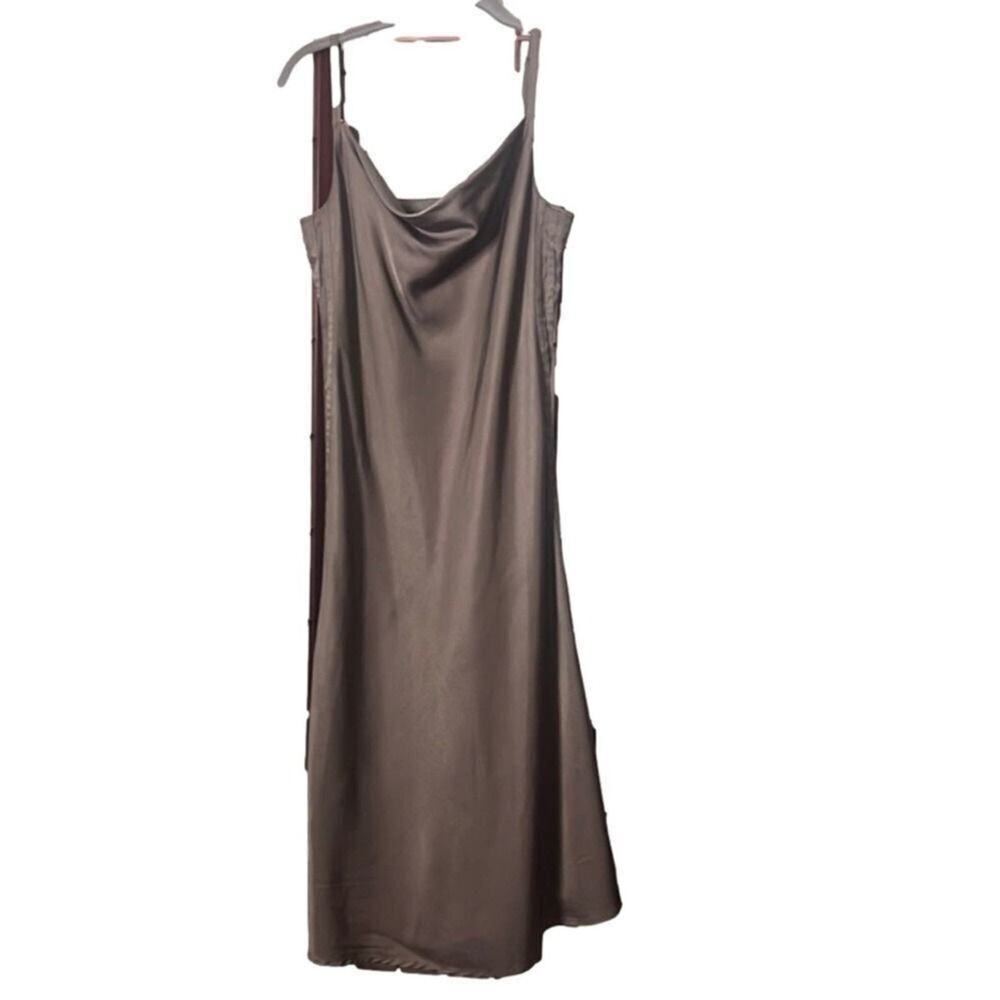 ADIDAS ORIGINALS 3 STRIPE COWL NECK SATIN DRESS SIZE S‎